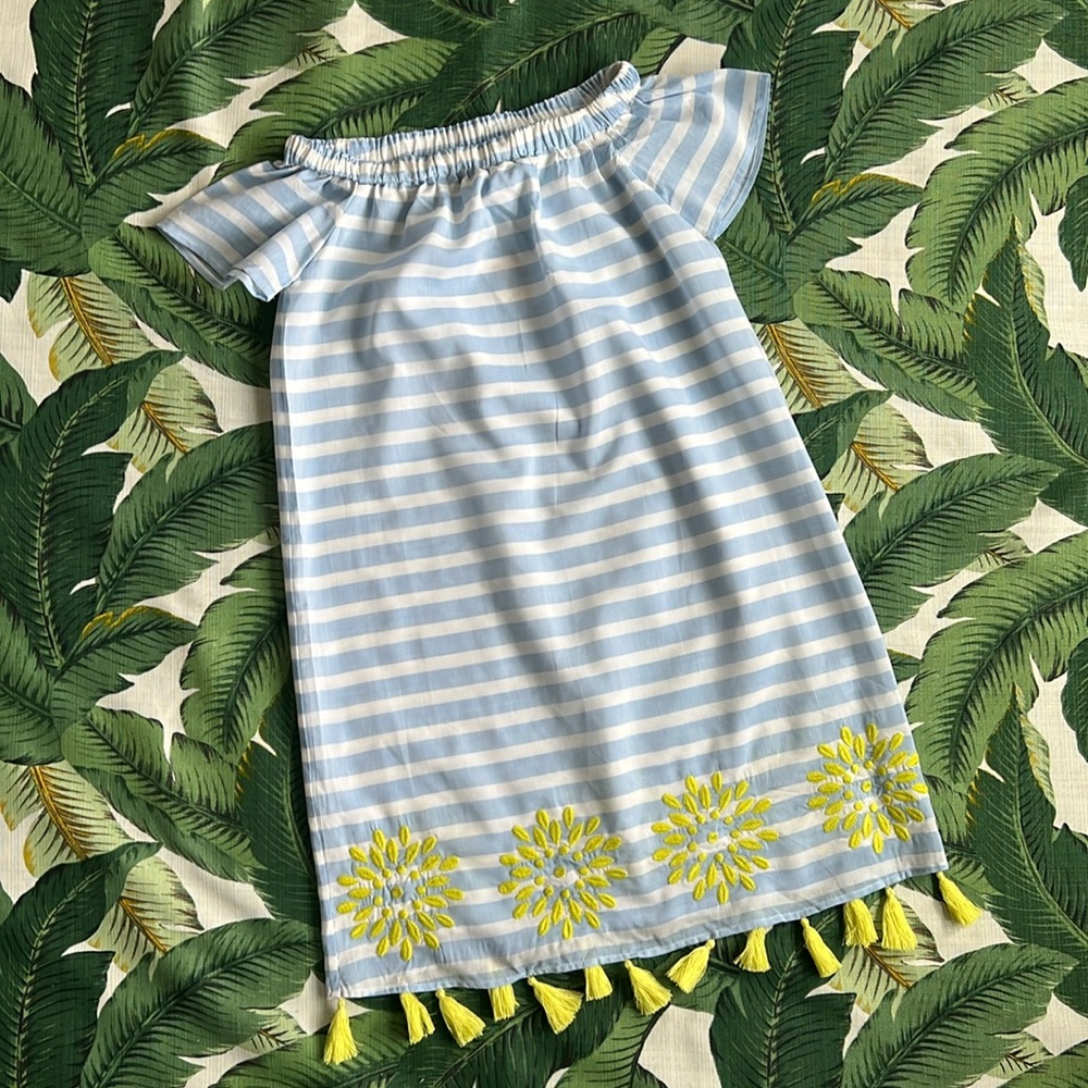 Buckley K • Tala Tassel Dress / Cabana Sky • Size Medium NWT